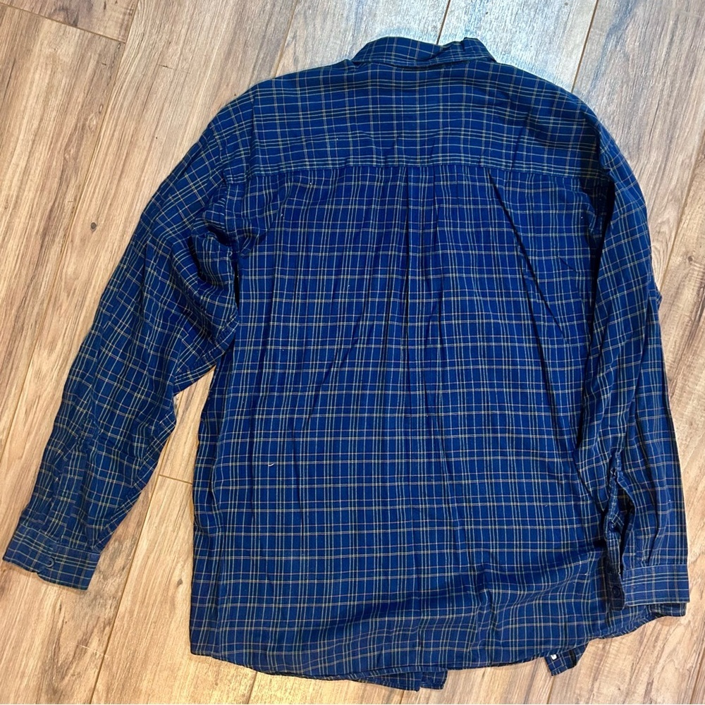 Patagonia Organic Cotton Plaid Button-Down Shirt Men’s XL Blue Long Sleeve - Picture 3 of 6